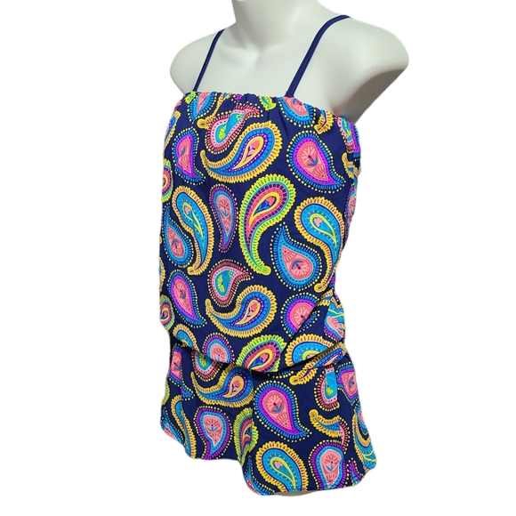 VENUS Swim Venus Blouson Bandeau Tankini Skirt Swimsuit Set Festive